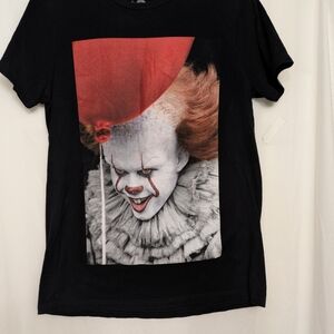 IT Pennywise Graphic Tee Black Women’s Large You’ll Float Too Horror Shirt